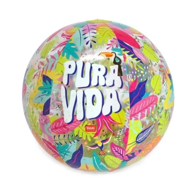 Abbildung von Legami Aufblasbarer Strandball, Beach Ball, Ball aus PVC, weich für Kinder, Strandpartys, aufblasbar zum Spielen von Fußball Volleyball, Durchmesser 40 cm, Weiß