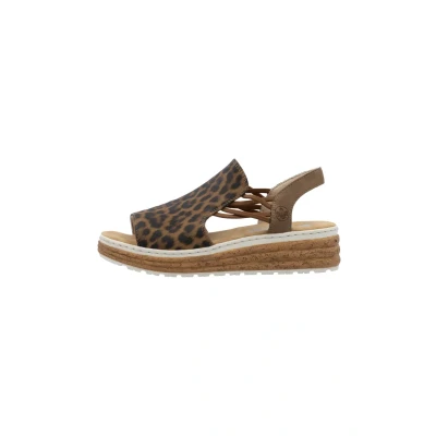 Abbildung von Rieker Plateausandalette, Damen, Größe: 37, Animalprint Schuhe