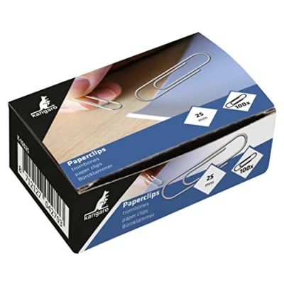Abbildung von Briefklammern K 10025 Kangaro 25 mm rund Box 100 Stück, verzinkt