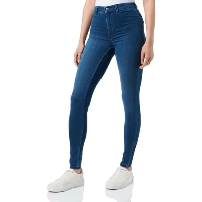 Abbildung von QS by s.Oliver Rinse Washed Jeans Skinny Fit, Damen, Größe: 32x34, Blau