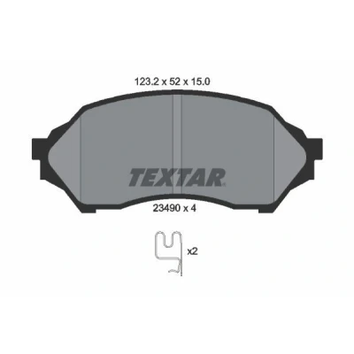 Abbildung von TEXTAR 2349002 Bremsbelagsatz mit akustischer Verschleißwarnung Zubehör MAZDA: 323 F 6