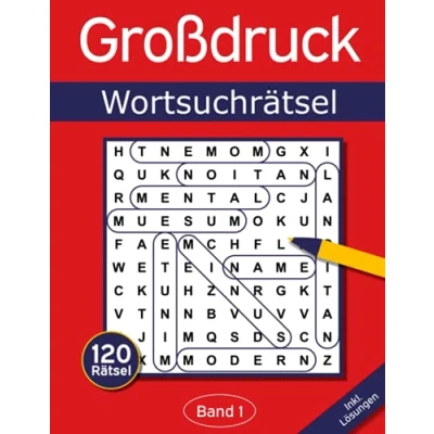 Abbildung von Wortsuchrätsel Großdruck: Rätselheft für Senioren und Erwachsene mit 120 Buchstabenrätseln in großer Schrift Band 1
