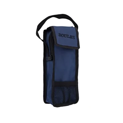 Abbildung von Engelhart Tasche für 3 Boules Spiel Bouletasche mit Tragegriff Öffnung Oben Größe; 23 x 8,5 3,5 cm (Blau)