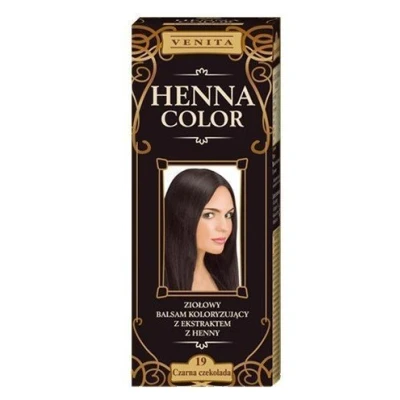 Abbildung von Henna Color 19 Dunkle Schokolade Haarbalsam Haarfarbe Farbeffekt Naturhaarfärbemittel Henne Ãko