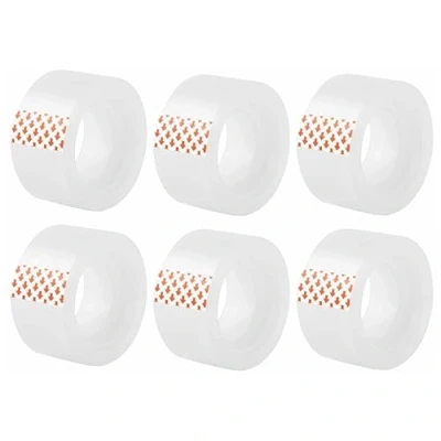 Abbildung von D.RECT 6 Stück Büroklebeband, Durchsichtiges Klebeband Größe 24 mm x 20 m, Transparentes mit starker Haftung
