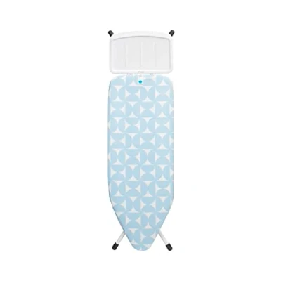 Abbildung von Brabantia Bügelbrett C XL Dampferzeuger Groß &amp; Faltbar Höhenverstellbar rutschfeste Gummifüße Angepasster Baumwollbezug Kinder Transportsicherung Fresh Breeze 124 x 45 cm