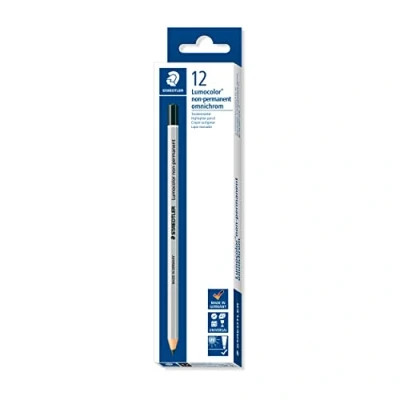 Abbildung von STAEDTLER 108 9 Lumocolor omnichrom Trockenmarker, non permanent, schwarz, 12 Stück (1er Pack)