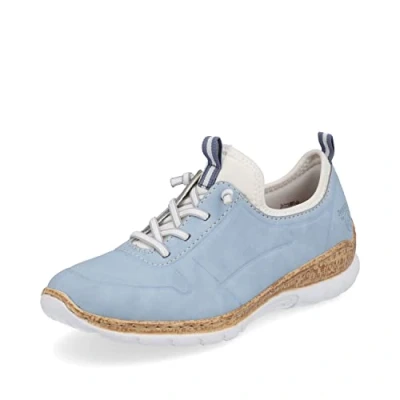 Abbildung von Rieker Damen Low Top Sneaker N4285, Frauen Halbschuhe,lose Einlage,Freizeitschuhe,Turnschuhe,Laufschuhe,Freizeit,sportlich,blau (10),39 EU / 6 UK