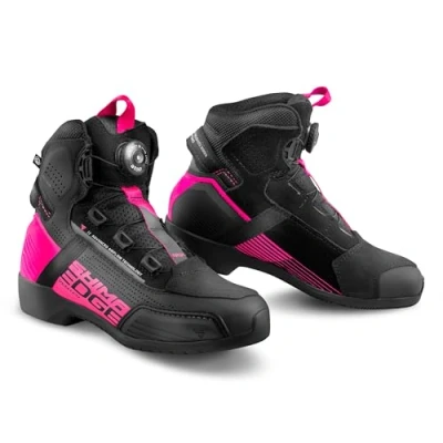 Abbildung von SHIMA EDGE VENTED Motorrad Schuhe Damen Leder Belüftet Motorradstiefel Protektoren ATOP Rutschfeste Sohle Knöchelstütze Seitlicher Reißverschluss Bikerboots (Frauen, Belüftet, Schwarz, 39)
