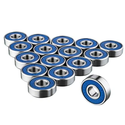 Abbildung von 16 x 608RS blaue Skate und Skateboard Radlager aus Metall ABEC 9 bewertet ideal für Geschwindigkeit Skateboards, Inline Skates, Roller, Longboard Räder