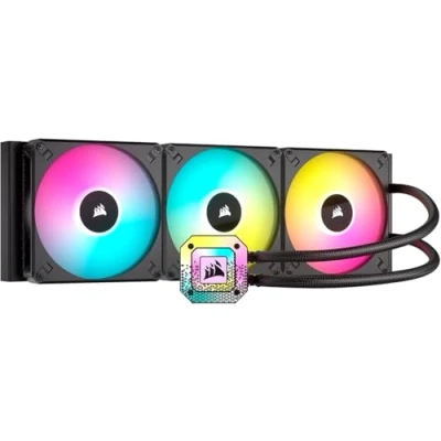 Abbildung von Corsair iCUE H170i Elite CAPELLIX XT Flüssig CPU Kühler DREI AF140 RGB Lüfter 420 mm Radiator Intel LGA 1700, 1200, 115X, 2066, AMD AM5, AM4 Inklusive Commander CORE Schwarz