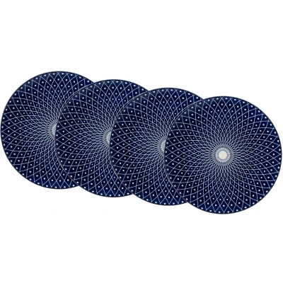 Abbildung von Ritzenhoff &amp; Breker Speiseteller Set Royal Reiko, 4 teilig, 26,5 cm Durchmesser, Porzellangeschirr, Blau Weiß, 26.50 x 3.00