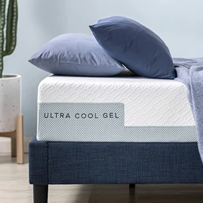 Abbildung von Zinus Matratze 180x200 cm Härtegrad H2 H3 Höhe25,5cm Öko Tex zertifiziert Ultra Cool Gel aus Memory Schaum, Weiß
