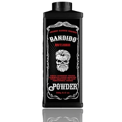 Abbildung von Bandido Barber Talc Powder 260gr Friseur Talkum Puder Kuaför Talk Pudrasi Entfernt Körper Hautreizungen und Kratzer Herren Rasur Nachbehandlung Friseurbedarf verschließbarer Spender
