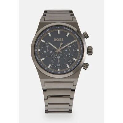 Abbildung von BOSS Chronograph Quarz Uhr für Herren Kollektion Candor Chrono mit Graues Edelstahlarmband 1514223