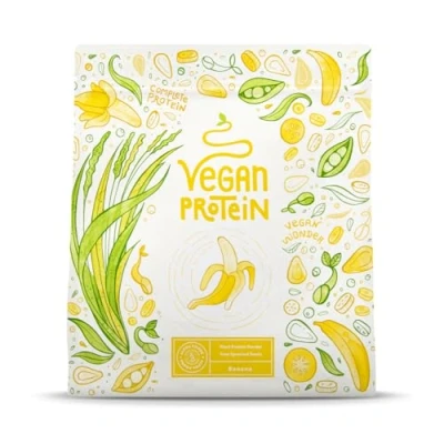 Abbildung von Veganes Proteinpulver Banane 600g Eiweißpulver Premiumqualität Protein Made in Germany Alpha Foods