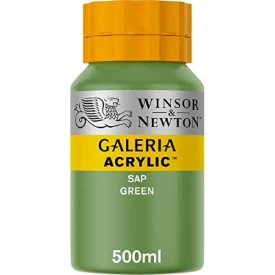 Abbildung von Winsor &amp; Newton 2150599 Galeria Acrylfarbe, hohe Pigmentierung, lichtecht, buttrige Konsistenz, 500 ml Topf Saftgrün