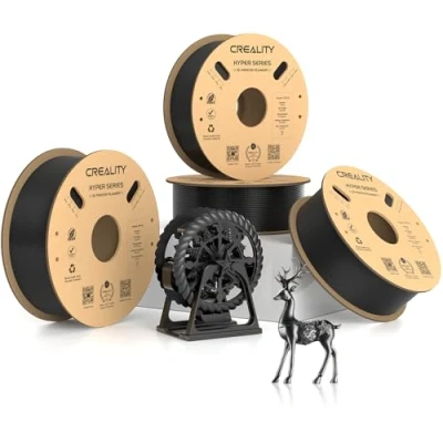 Abbildung von Creality Hyper PETG Filament, Schwarz Filament 1.75mm 4KG, 3D Drucker Maßgenauigkeit +/ 0.03mm, Druck Materialien für die Meisten