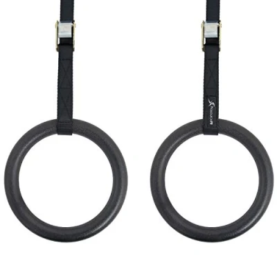 Abbildung von ProsourceFit Wooden Gymnastics Rings with Straps for Total Body Conditioning at Home
