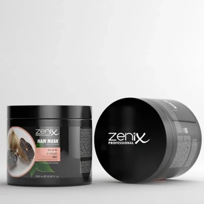 Abbildung von Zenix Black Garlic Hair Care Mask 500ml Haarmaske mit Knoblauch Intensiv reparierende Haarkur sprödes trockenes strapaziertes Haar Schwarzer Kur Oil