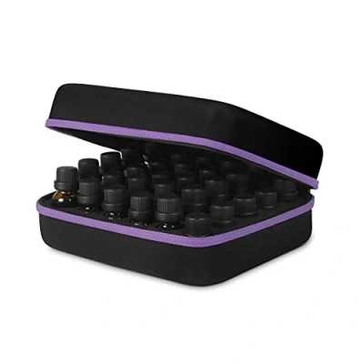 Abbildung von JSVER Ätherisches Öl Tragetasche Aufbewahrungsbox für 30 Ampullen Hält 5ml 10ml 15ml Flaschen Reisen Tasche Harte Außenhülle Eva und Foam Insert Perfekt