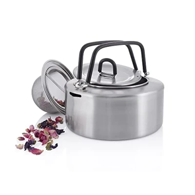Abbildung von Tatonka Teekessel Teapot 1,5 L Wasserkessel aus Edelstahl mit Liter Volumen Inklusive Teesieb (Ø 15 x 10 cm)