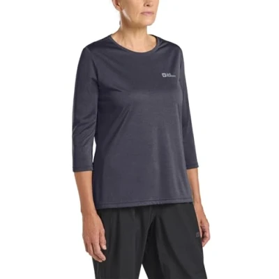 Abbildung von Jack Wolfskin Crosstrail 3/4 Langarmshirt, Damen, Größe: XXL, Graphite