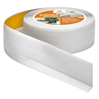 Abbildung von Quest Weichsockelleiste Selbstklebend 50 mm x 20 Sockelleiste PVC, Flexible Abschlussleiste, Knickleiste für Küche, Badezimmer, Wand, Boden Dekorativ, UV Beständig 5 Meter, Aschgrau