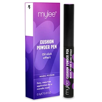 Abbildung von Mylee Air Cushion Chrom Puderstift Magic Potion Holographische Nagelpuderdekoration, glänzender metallischer Spiegeleffekt langlebig, DIY Nagelkunst, Manikürewerkzeug