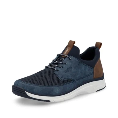 Abbildung von Rieker Herren Low Top Sneaker 19550, Männer Halbschuhe, lose Einlage,Sportschuhe,Freizeitschuhe,Turnschuhe,Laufschuhe,blau (14),45 EU / 10.5 UK