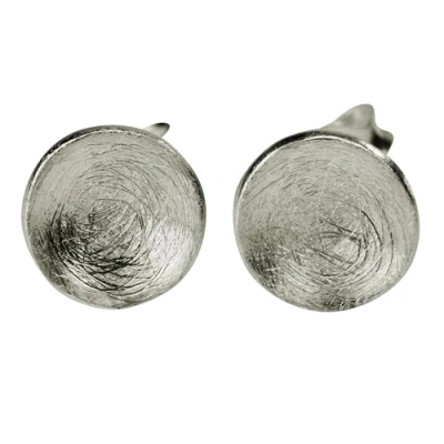 Abbildung von SILBERMOOS Damen Ohrstecker Kreis rund gebürstet klein Sterling Silber 925 Ohrringe