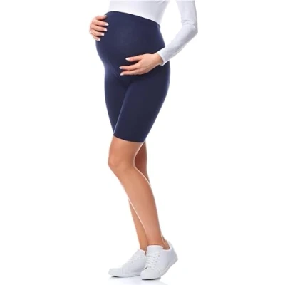 Abbildung von Be Mammy Damen Lange Umstandsleggings aus Bio Baumwolle BE20 283 (Dunkelblau, XXL)