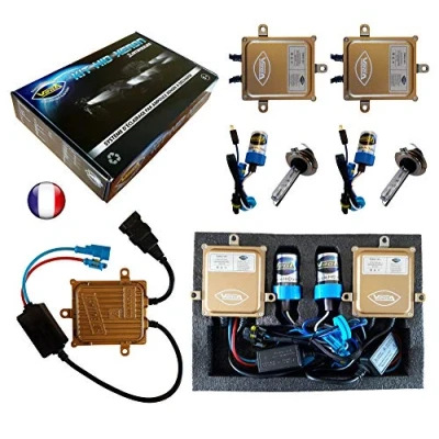 Abbildung von VEGA HID Xenon Set, französische Marke, H7, 5000 K, 55 W, Slim, DSP AC, Leuchtmittel mit Metallsockel