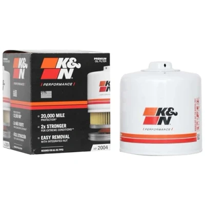 Abbildung von K&amp;N Ölfilter Patrone 93x102mm kompatibel mit Western Star, Freightliner, Nissan, Dodge, Chrysler, Jeep, Land Rover, Ford, Volvo (HP 2004), Weiß