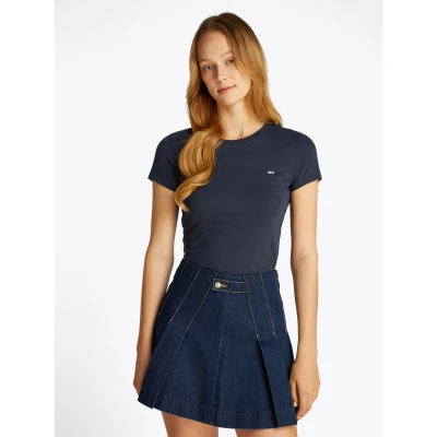Abbildung von Tommy Jeans SLIM C NECK TEE Tshirt basic, Damen, Größe: 38, Dark night navy
