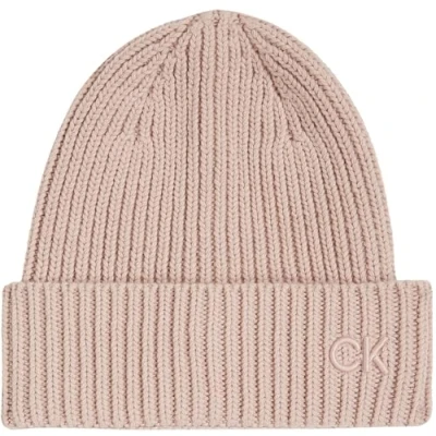 Abbildung von Calvin Klein Embroidery Beanie Mütze, Damen, Größe: One Size, Shadow gray