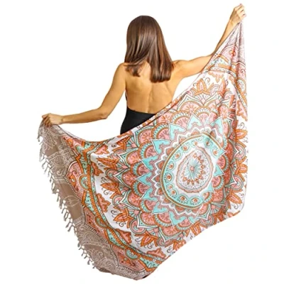 Abbildung von Mandala Life ART Damen Sarong, Pareo,Bikini Vertuschen, Strandtuch,Wickelrock, TapisserieWickeltuch Schal Halstuch Hochwertiger Rayon Weich und Leicht