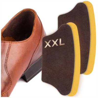 Abbildung von SULPO Fersenkissen Schuheinlagen aus Echt Leder Fersenschutz/Fersenpolster gegen Blasen Für Männer Schuhe (2 Paare, Braun)