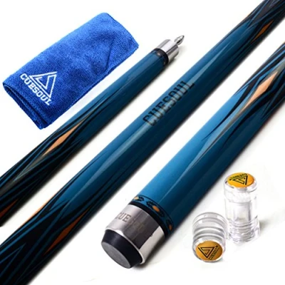 Abbildung von CUESOUL SOOCOO Series 58 &quot;19 Unzen 11.5mm Tip Maple Pool Queue Set mit Gelenk/Wellenschutz und Cue Handtuch