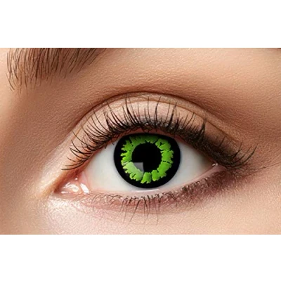 Abbildung von Eyecatcher 84063141 627 Farbige Kontaktlinsen, 1 Paar, für 12 Monate, Grün, Karneval, Fasching, Halloween