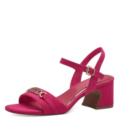 Abbildung von MARCO TOZZI by Guido Maria Kretschmer Damen Sandalen mit Absatz Verstellbarem Riemen Elegant, Rosa (Pink), 39 EU