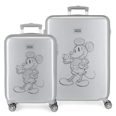 Abbildung von Disney Mickey 100 Kofferset Grau 55/68 cm Starres ABS Seitenkombinationsschloss 104L 6 kg 4 Doppelrollen Handgepäck