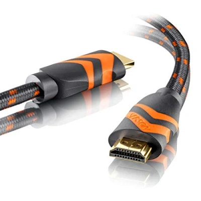 Abbildung von SEBSON HDMI Kabel 3m 2.0b Highspeed mit Ethernet, 4K/60Hz Ultra HD 2160p Full 1080p 3D, HDR, ARC Audio Return, geflochten