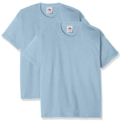 Abbildung von Fruit of the Loom Jungen Kids Valueweight Short Sleeve T 2 Pack Shirt, Blau (Blau Himmelblau), 5 6 Years(Size:YT) (2er Pack)