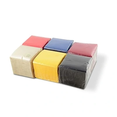 Abbildung von Hostelnovo 600 Stück Papierservietten Gelb, Rot, Marineblau, Bordeaux, Schwarz und Natur Spezial Cocktail 10x10 cm