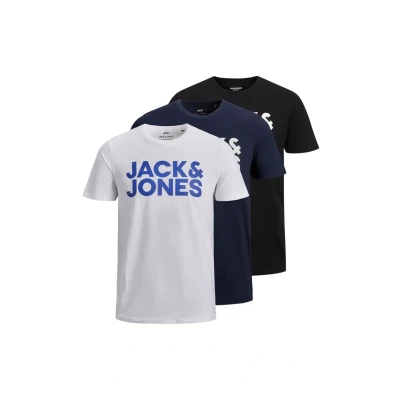 Abbildung von Jack &amp; Jones Tshirt print, Herren, Größe: XS, Schwarz marineblau weiß