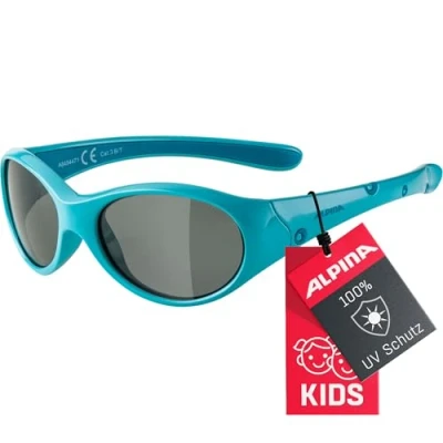 Abbildung von ALPINA FLEXXY GIRL Flexible und Bruchsichere Sonnenbrille Mit 100% UV Schutz Für Kinder, turquoise gloss, One Size