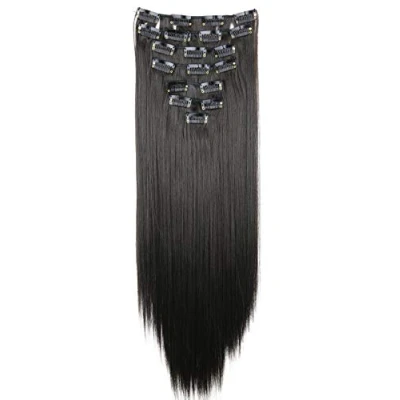 Abbildung von CAISHA XXL 60cm 8 Teile Set CLIP IN EXTENSIONS Haarverlängerung Haarteil Voluminös Glatt Schokobraun CES21