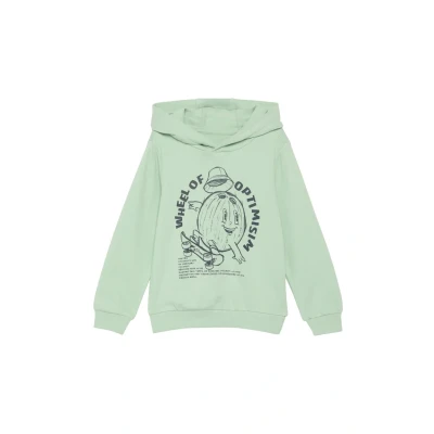 Abbildung von s.Oliver Kapuzenpullover für Kinder, Größe: 116/122, Salbeigrün