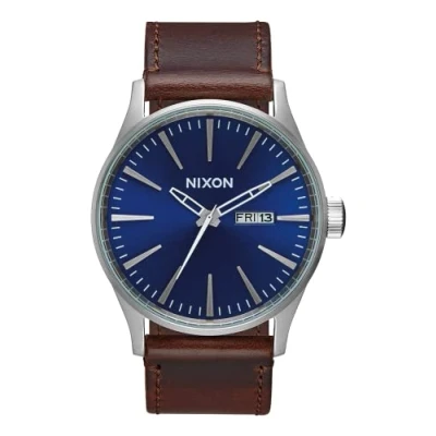 Abbildung von Nixon Armbanduhr Sentry Leder Blue / Brown
